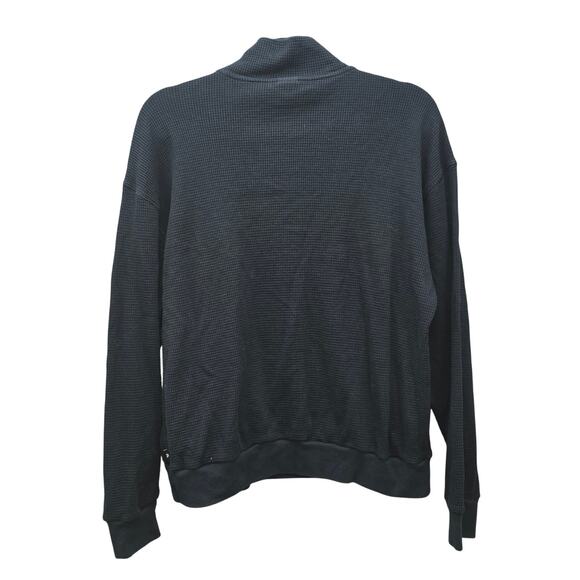 Tna Waffle Knit Quarter Zip Pullover Sweater Womens Large Black Athleisure Gym - Picture 2 of 7